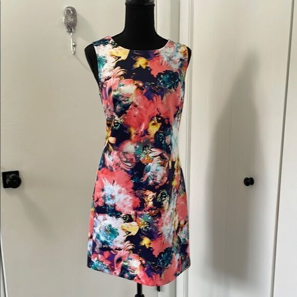 Worthington Dresses & Skirts - Worthington Womens Vibrant Colorful Flower Sheath Zip Back Sleeveless Dress Sz S